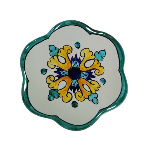 Soporte para maceta Decoro Barocco borde azul