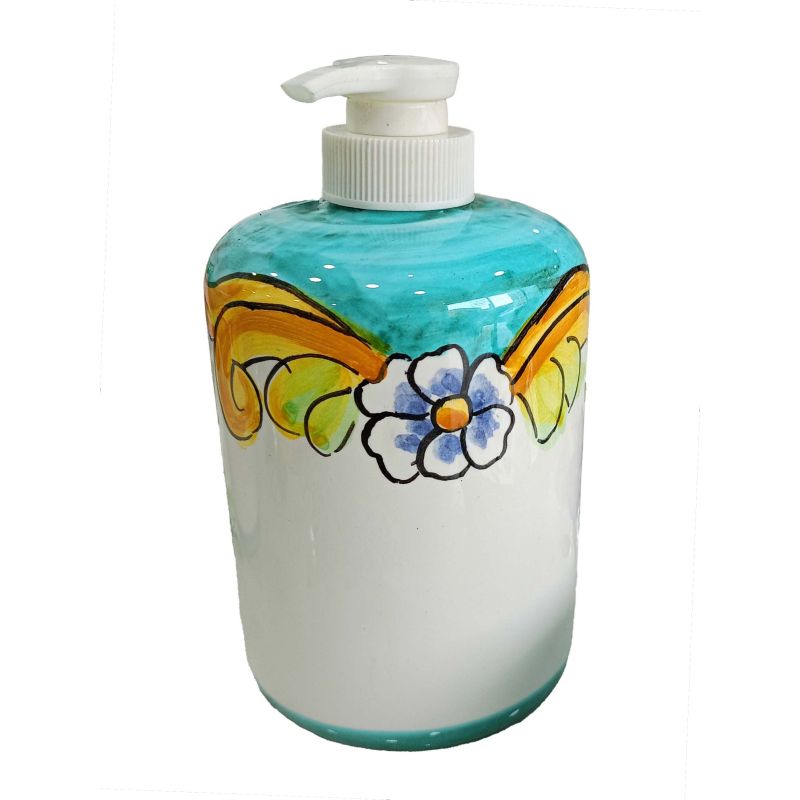 Dosatore sapone. Linea Barocco e Fiori Ceramica...