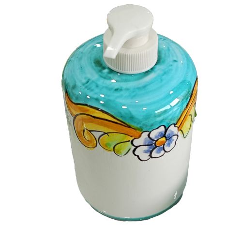 Dosatore sapone. Linea Barocco e Fiori Ceramica Vietrese