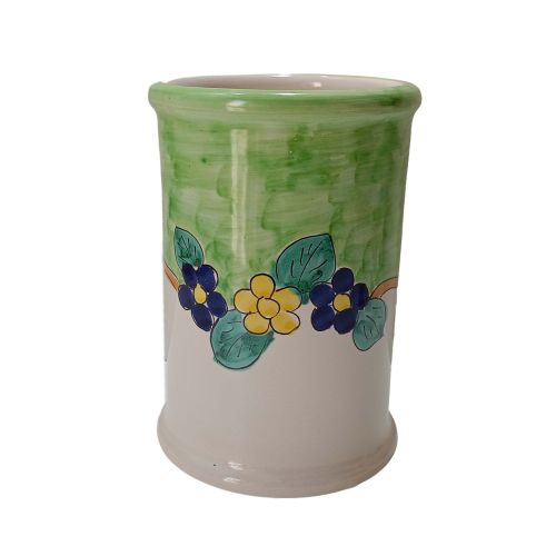 Personalisierbares Gewürzglas. Blumenlinie. Vietri-Keramik. Handbemalt.