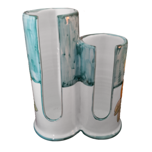 Cup holder Baroque line handpainted Vietri ceramic 2