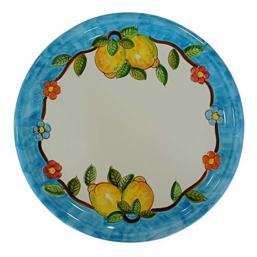 Restaurant Line – Pizza Plate. Lemons and Flowers Line. Vietri Ceramics. Hand-Painted.