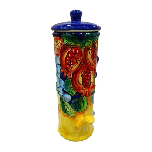 Coffee cup holder moka pot. Fruit line. Vietri ceramic. Hand-painted.