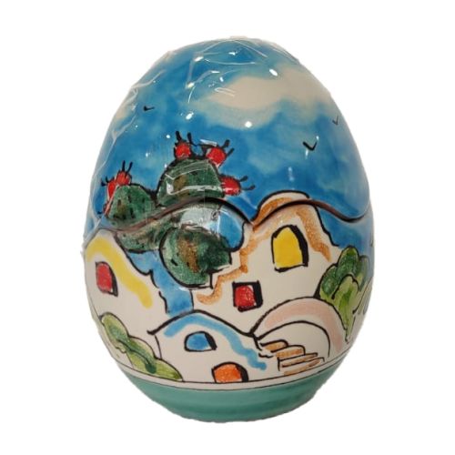 Uova pasquali decoro Fiori e Limoni. Ceramica di vietri.