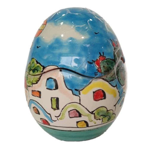 Uova pasquali decoro Fiori e Limoni. Ceramica di vietri. 2