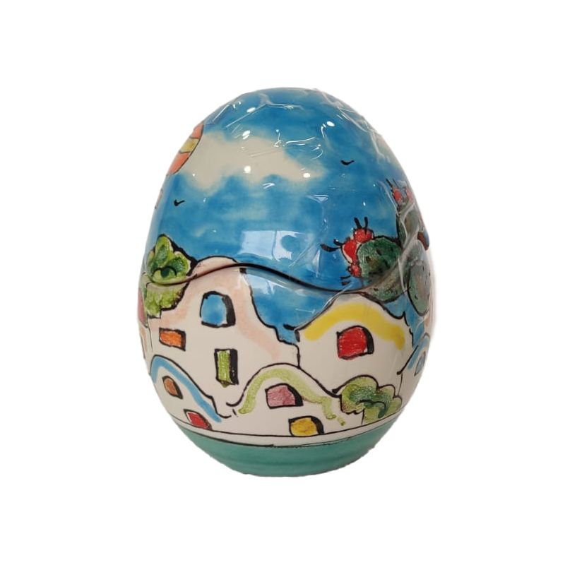 Easter Egg House Line. handpainted Vietri ceramic.