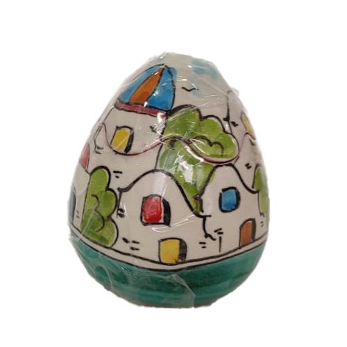 Easter Egg House Line. handpainted Vietri ceramic.