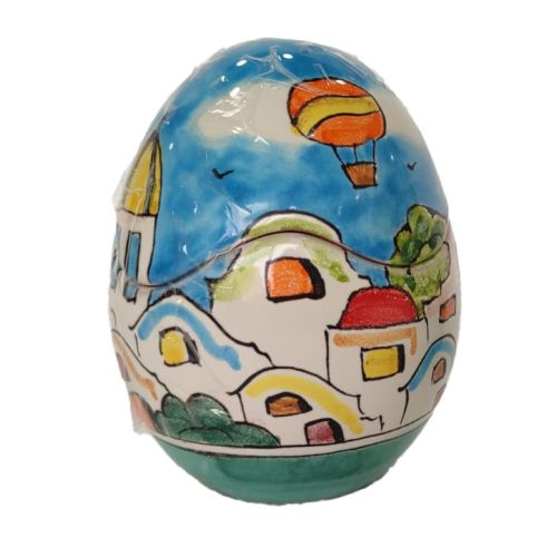Uova pasquali decoro Fiori e Limoni. Ceramica di vietri.