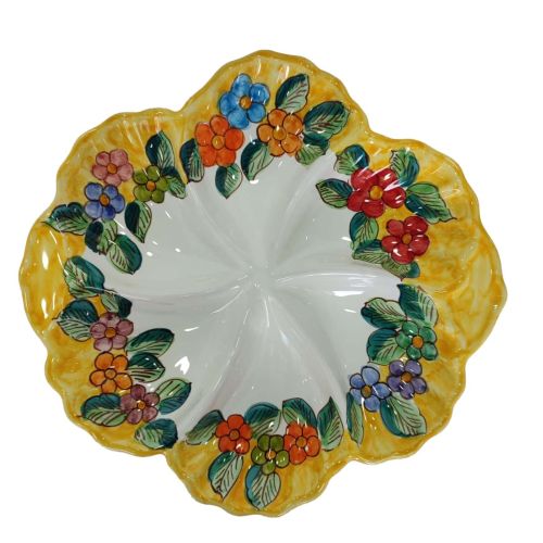 Appetizer/Cold Dinner shell shape. handpainted Vietri ceramic
