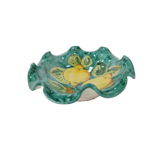 Bowl wave border lemon line. handpainted Vietri ceramic