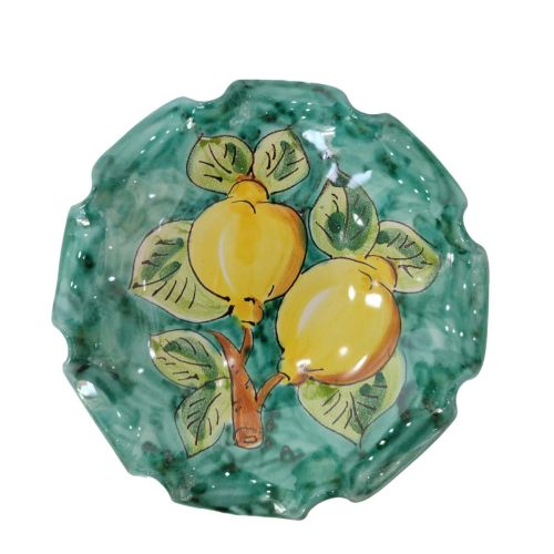 Bowl wave border lemon line. handpainted Vietri ceramic