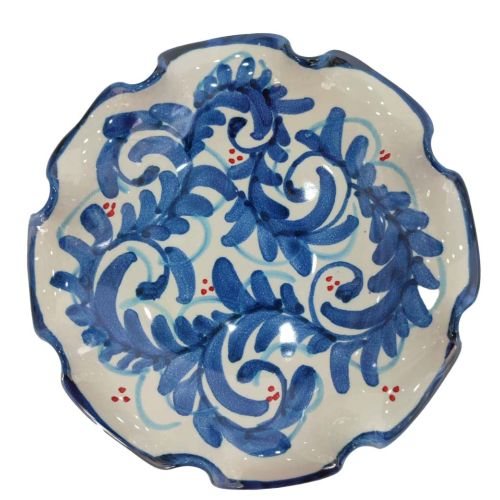 Bowl wave border baroque line. handpainted Vietri ceramic