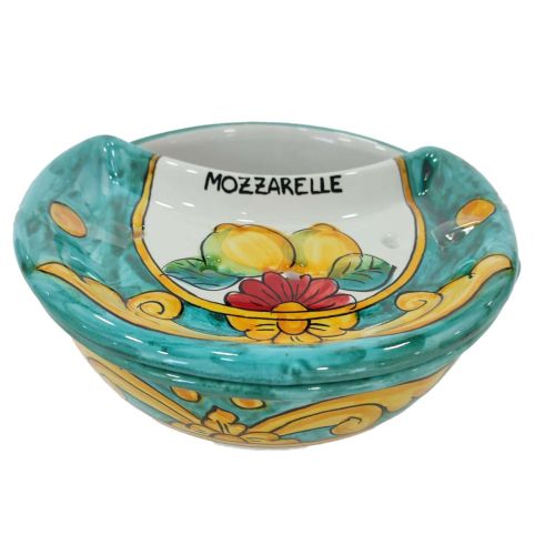 Mozzarella Cheese Pot Modern line - handpainted Vietri...