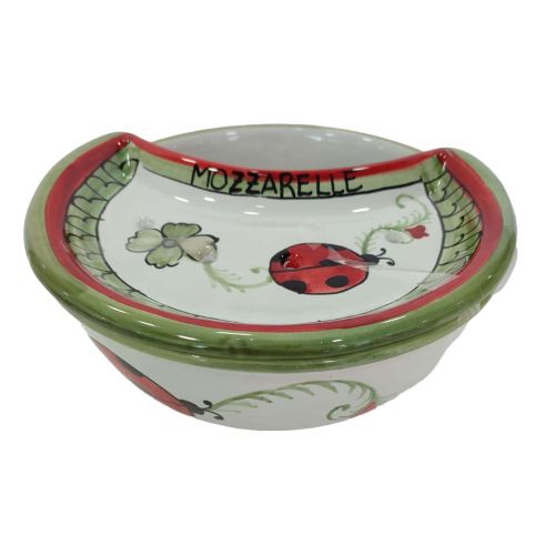 Mozzarella Cheese Pot decoro ladybug - handpainted Vietri... 2