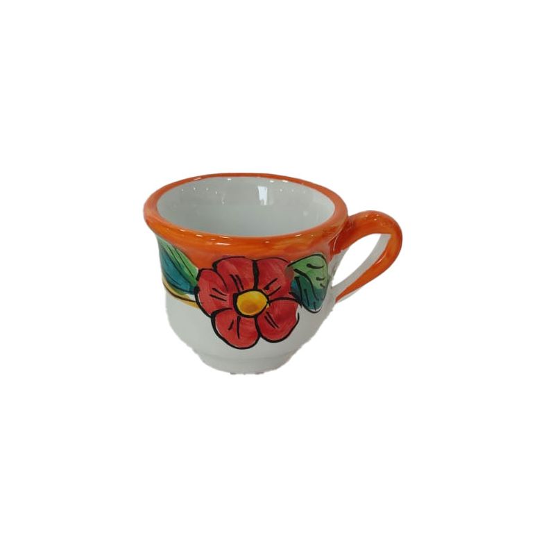 Tablett mit 6 Espressotassen. Blumen- und...