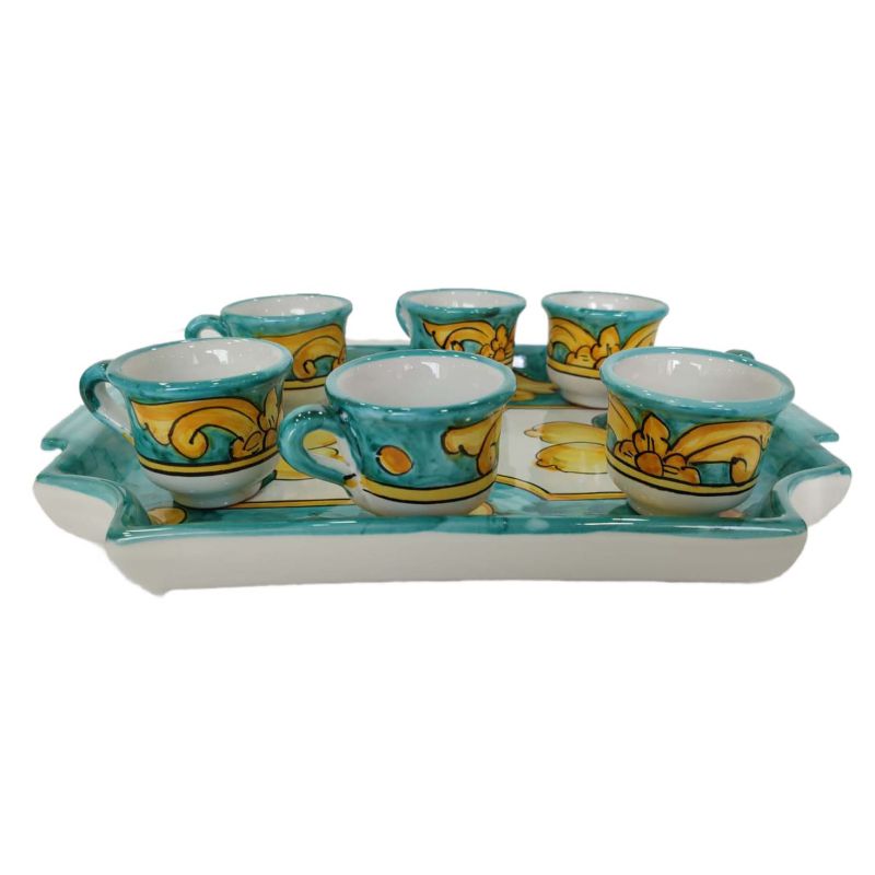 Tray with 6 espresso cups. Baroque & Lemons...