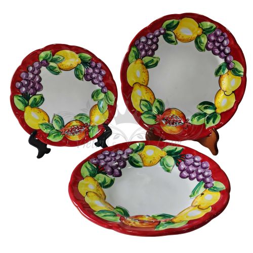 Assiette. Ligne Fruits et Citrons. Céramique de Vietri. Peinte à la main
