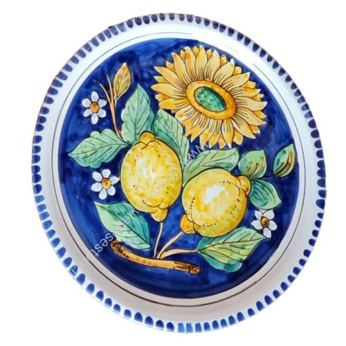 Linea Ristoranti - Piatto Pizza Linea Limoni e Girasoli Ceramica di Vietri.