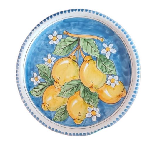 Línea Restaurantes – Plato para Pizza. Línea Limones. Cerámica de Vietri. Pintado a mano.