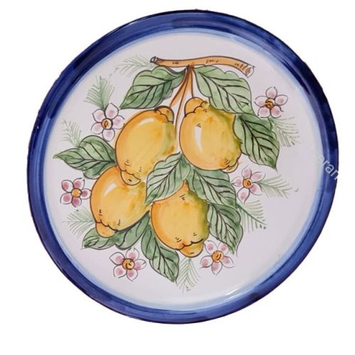 Linea Ristoranti - Piatto Pizza Linea Limoni e Fiori Ceramica di Vietri.
