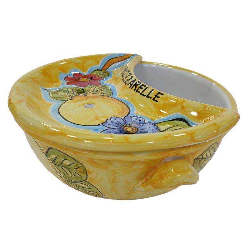 Mozzarella Cheese Pot Lemons and flowers line -...