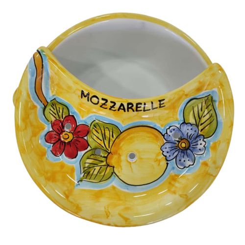 Sponsapane. Apportez de la Mozzarella. Ligne Fleurs et Citrons - Céramique Vietri peinte à la main
