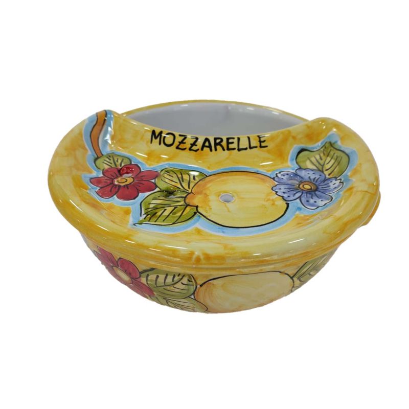 Mozzarella Cheese Pot Lemons and flowers line -...