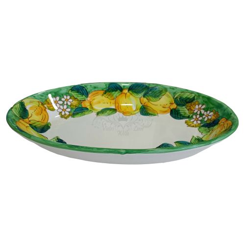 Oval bowl platter. Serving dish. Lemons & Orange Blossoms line. Vietri ceramics. Hand-painted.