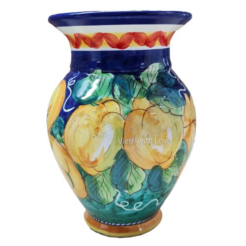 Flower vase Flower holder. Hand-painted Vietri ceramic.