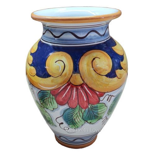 Vase à fleurs Porte-fleurs. en céramique de Vietri peinte à la main.