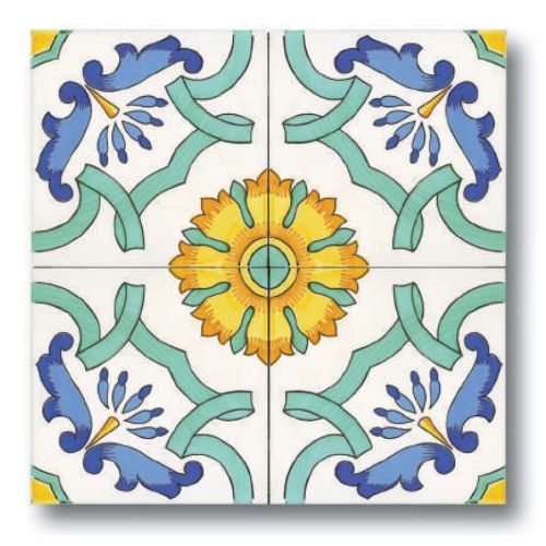 Tiles - Square Tiles 20x20 handpainted Vietri ceramics 2