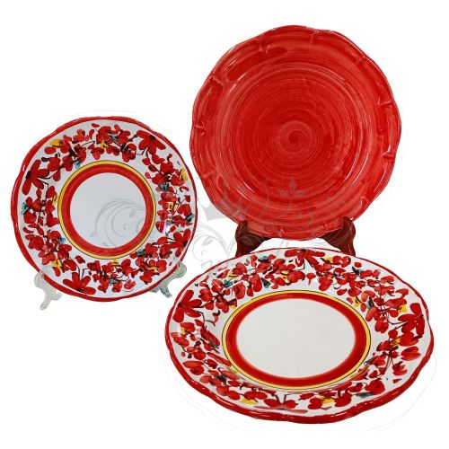 Plate. Spring Flowers Line. Big Mama. Vietri Ceramics. Hand-painted.