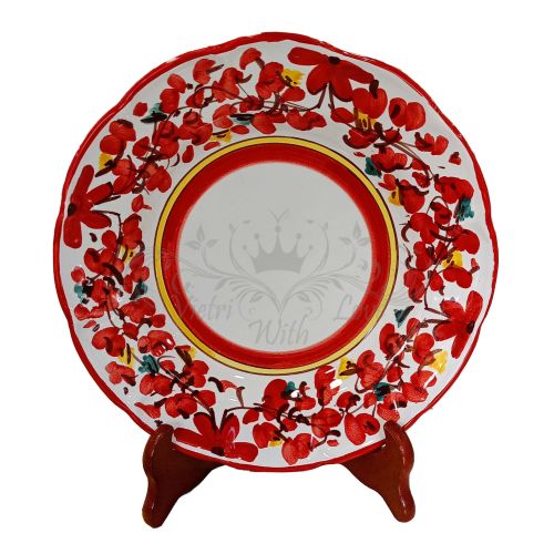 Plate. Spring Flowers Collection. Big Mama. Vietri ceramic. Hand-painted. Dinner, soup, dessert or charger plate.
