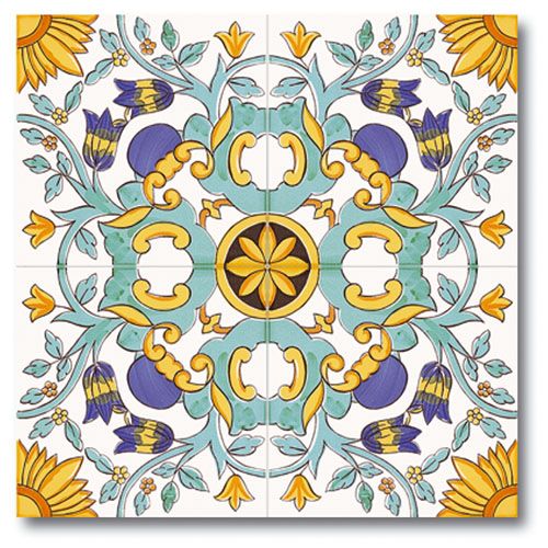 Mattonelle - piastrelle quadrate in ceramica vietrese...