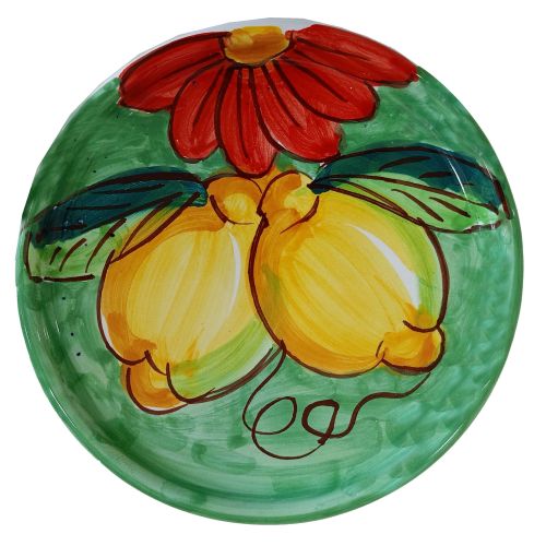 Coaster and/or Bottle Mat. “Lemons and Flowers” line. Vietri Ceramic. Hand-Painted.