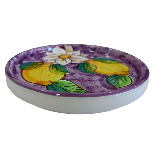 Coaster and/or Bottle Mat. “Lemons and Flowers” line. Vietri Ceramic. Hand-Painted.