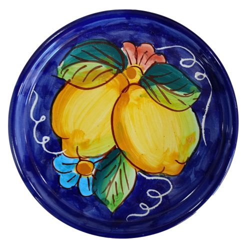 Posavasos y/o Bajo Botella. Línea “Limones y Flores”. Cerámica de Vietri. Pintado a Mano.