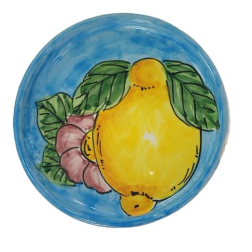 Coaster and/or Bottle Mat. “Lemons and Flowers” line. Vietri Ceramic. Hand-Painted.