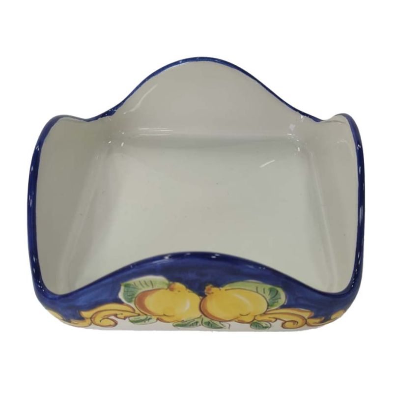 Serviettenhalter. Zitronen-Linie. Handbemalte...