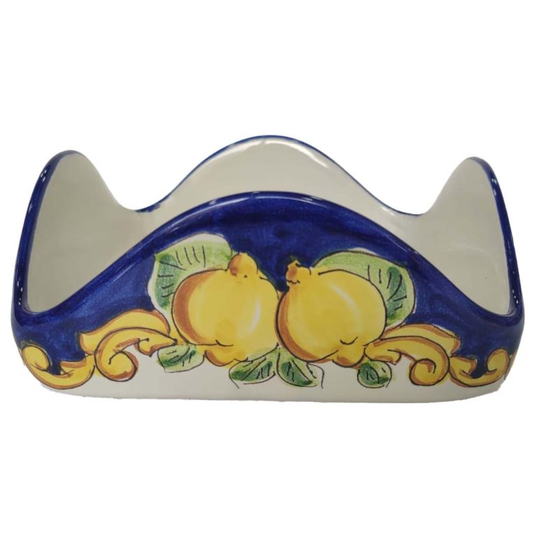 Serviettenhalter. Zitronen-Linie. Handbemalte...