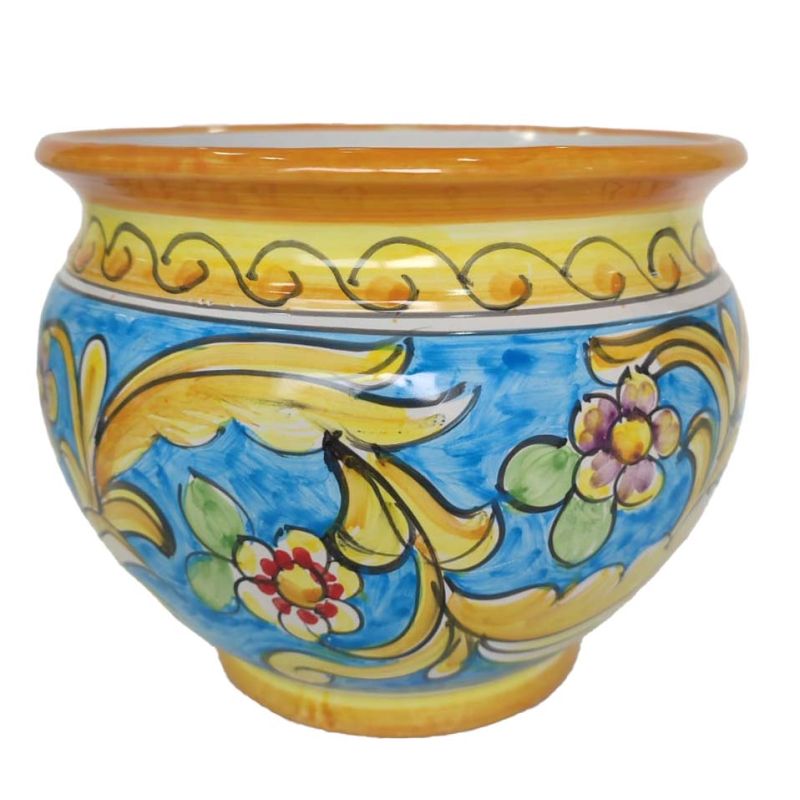 Plant holder baroque line. handpainted Vietri...