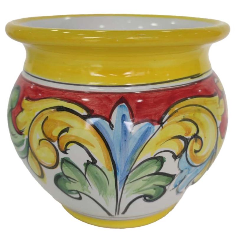 Cachepot Plant Holder. Hand-painted Vietri...