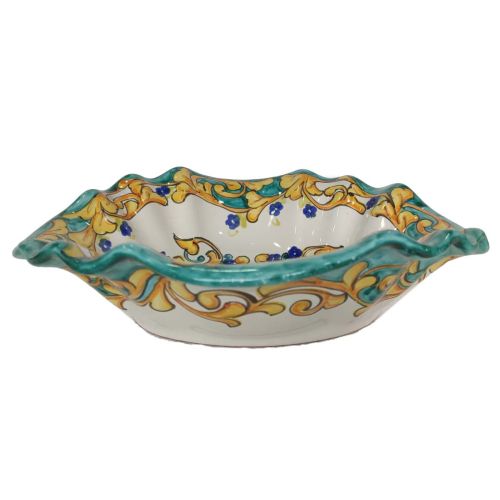 Bowl centerpiece serving dish, Flowers and Baroque Line....
