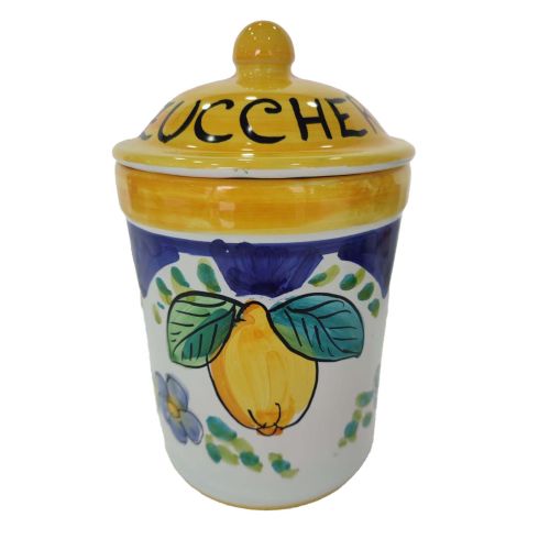 Customizable Spice Jar. Lemons and Flowers Line. Vietri...