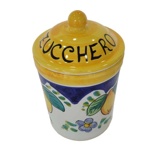 Customizable Spice Jar. Lemons and Flowers Line. Vietri Ceramic. Hand-Painted.