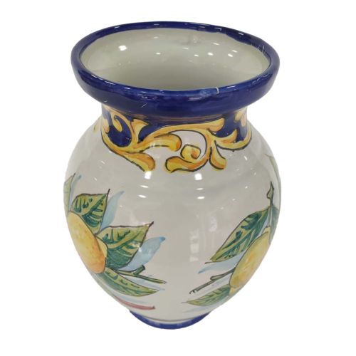 Flower vase Flower holder. Hand-painted Vietri ceramic.