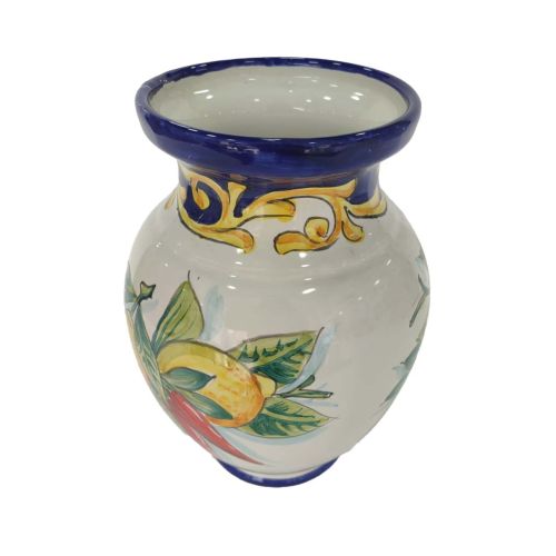 Flower vase Flower holder. Hand-painted Vietri ceramic.