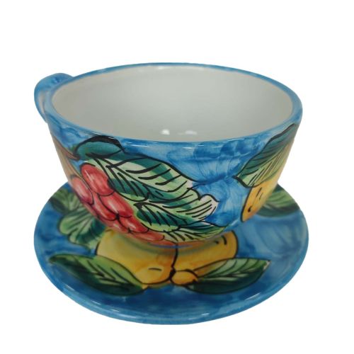 Cup. Perfect for milk, cappuccino, or tea. Fruit line....