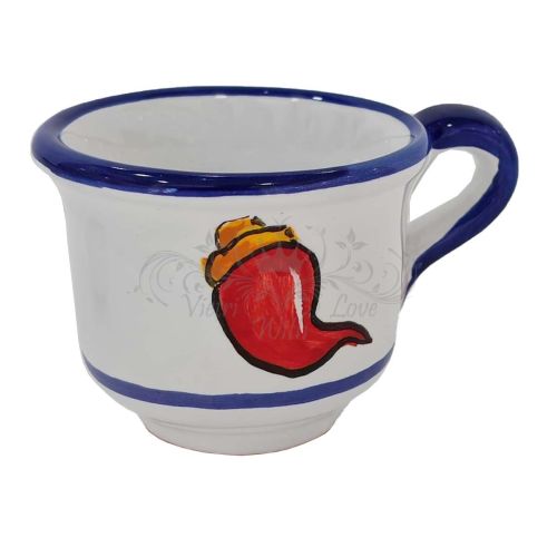 Taza con platito. Línea Nápoles. Cerámica de Vietri. Pintada a mano.