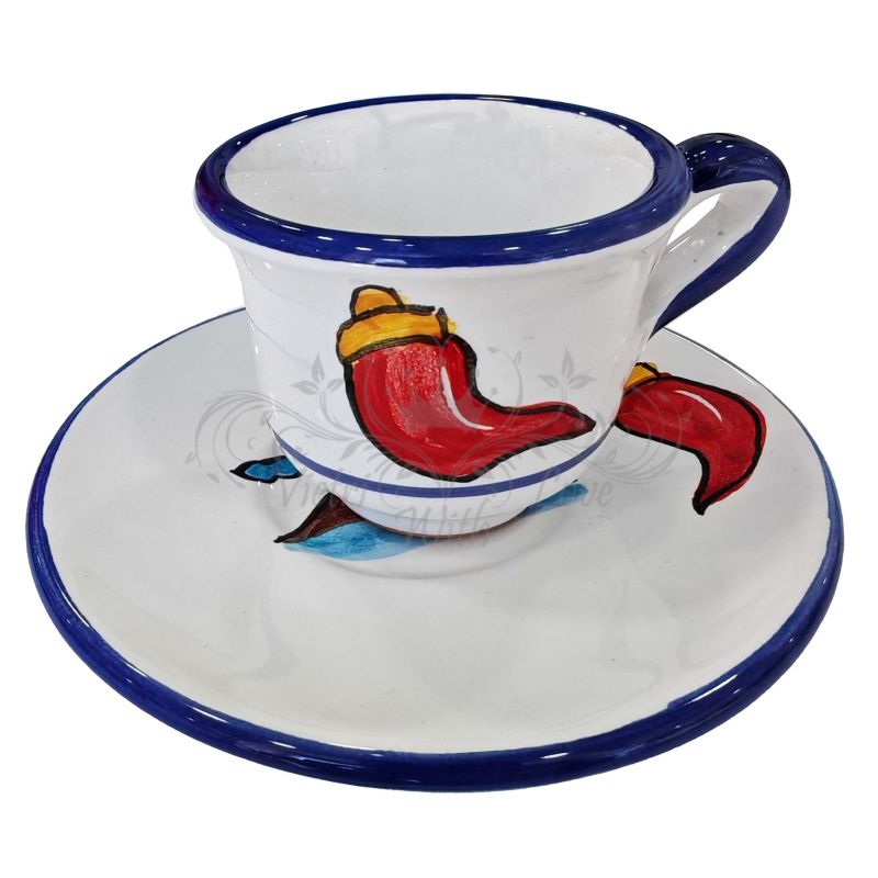 Coffee cup with saucer. Naples Line. Vietri...